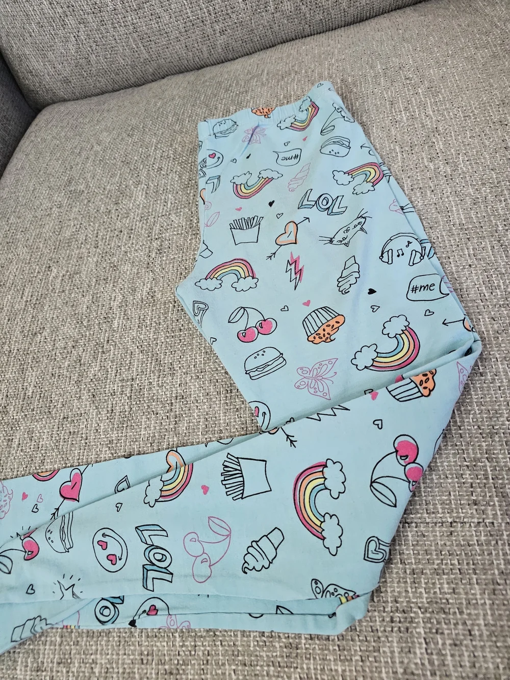 The Children's Place Light Blue Rainbow & Icon Print Leggings